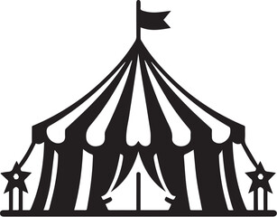 Circus tent silhouette, simple black icon