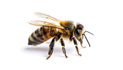 Honeybee Close-Up: A Detailed View of a Western Honey Bee