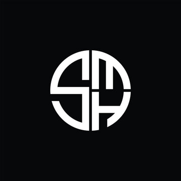 SMH logo SMH icon SMH monogram SMH letter minimalist Circle flat Unique modern abstract logo design.