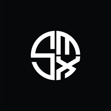 SMX logo SMX icon SMX monogram SMX letter minimalist Circle flat Unique modern abstract logo design.