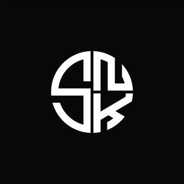 SNK logo SNK icon SNK monogram SNK letter minimalist Circle flat Unique modern abstract logo design.