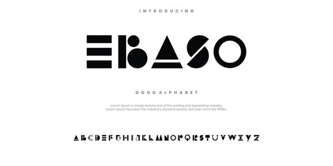 EBASO minimal abstract alphabet fonts. Typography  logo creative font. vector illustration