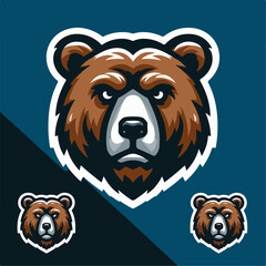 bear head logo mascot vector illustration