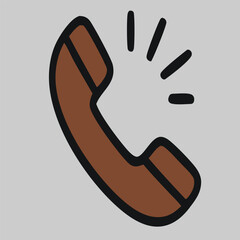 Handset with sound waves icon, a google logo icon vector representation of voice calls, communication, audio services, and telecommunication tools.