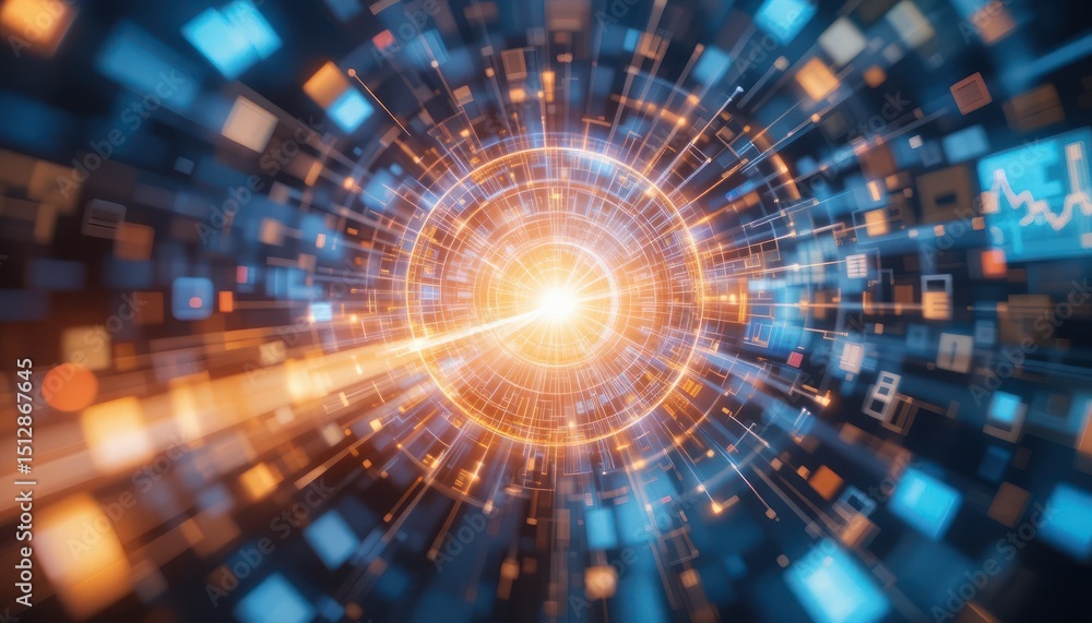 Aufkleber digital vortex: a journey through data streams