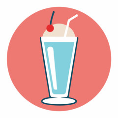 milkshake glass icon eps