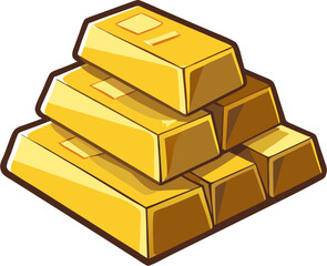 gold bars on white background