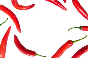 red hot chili peppers with a transparent empty space in the middle