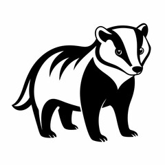 Badger on white background 