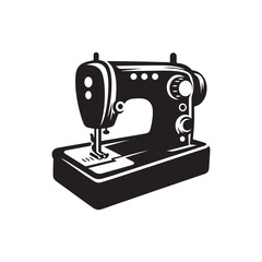 Sewing Machine Illustration Black Silhouette