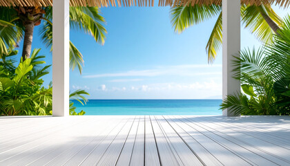 Tropical Background Mockup – Exotic Summer Design Template for Branding, Posters, and Products


