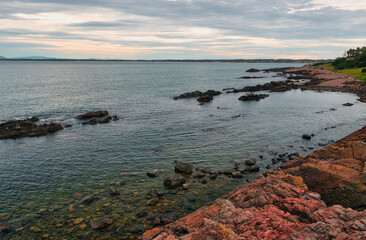 Punta del Este, Uruguay - May 18, 2025: View of the sea from Punta Ballena, Punta del Este Uruguay....