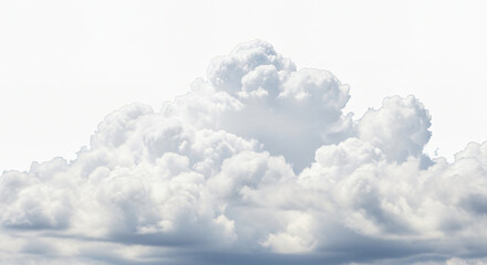 Large, fluffy cloud formation set against a light, overcast sky. The clouds appear dense and billowy, with various shades of white and gray, creating a dramatic and textured appearance.