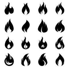 Fire icon vector set
