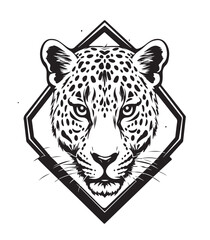 Simple_Design_of_Leopard_Head_with_Octagon_Background