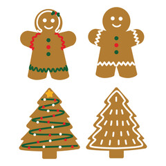 Gingerbread cookies set