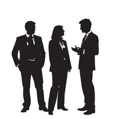Business people, set of vector silhouettes and silhouettes of men
