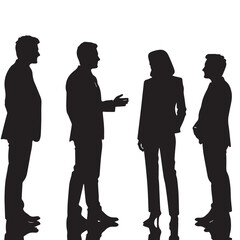 Business people, set of vector silhouettes and silhouettes of men
