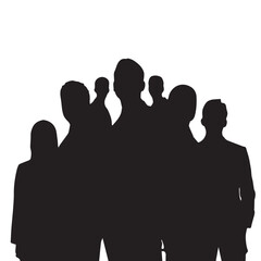 Business people, set of vector silhouettes and silhouettes of men
