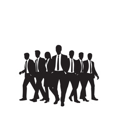 Business people, set of vector silhouettes and silhouettes of men
