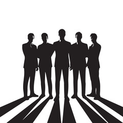 Business people, set of vector silhouettes and silhouettes of men
