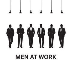 Business people, set of vector silhouettes and silhouettes of men
