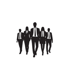 Business people, set of vector silhouettes and silhouettes of men
