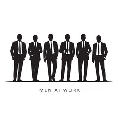 Business people, set of vector silhouettes and silhouettes of men
