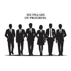 Business people, set of vector silhouettes and silhouettes of men
