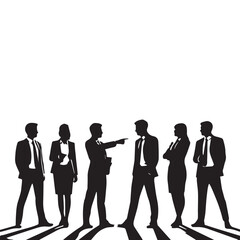 Business people, set of vector silhouettes and silhouettes of men

