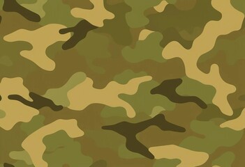 Fototapeta premium Abstract vector camouflage pattern in muted greens, browns, and tans ideal for military applications, background texture, olive
