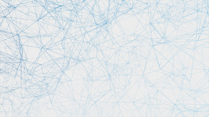 Soft abstract web of thin blue digital lines on white background, light structure for tech or scientific themes