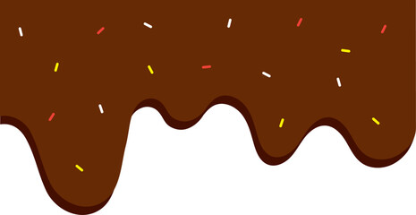 Chocolate Dripping with Sprinkles Background. Vector design elements.