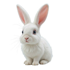 Obraz premium Adorable white baby rabbit isolated on transparent background