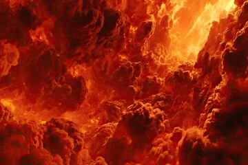 Obraz premium Intense Crimson and Orange Fiery Abstract Composition