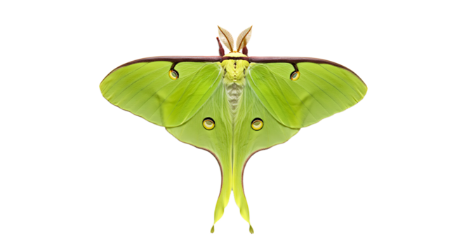Vibrant Luna Moth Displaying Delicate Green Wings and Feathered Antennae