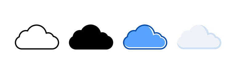 Cloud icon set bundle. Multi style icon collection perfect for websites, apps, and presentations. Simple vector icon collection