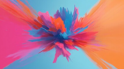 A vibrant pop art style explosion with bright neon colors.