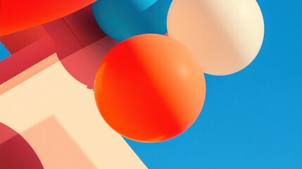 A cluster of colorful balloons floating in the air at a celebration.