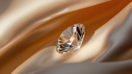 A glistening pair of silver earrings displayed on a soft fabric.