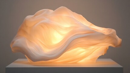 A translucent marble sculpture softly glowing from within.
