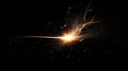 A firecracker bursting in mid air with dazzling sparks.