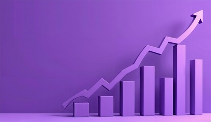Upward Trend Graph with Purple Bars and Arrow