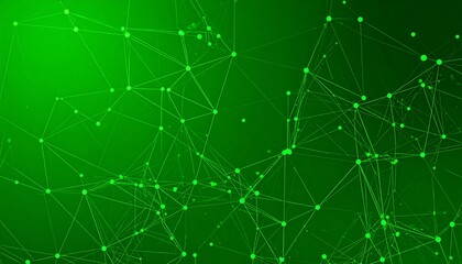 Obraz premium Green network connections on gradient background.