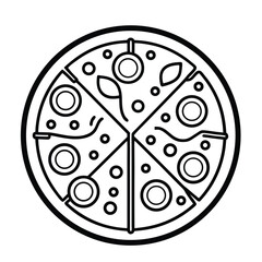  pizza vector illustration of a black and white
