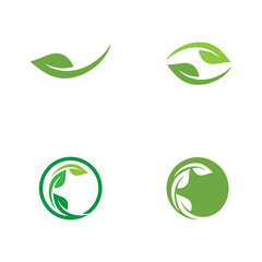 Logos of green Tree leaf ecology
