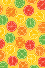 Summer Citrus Fruit Slice Pattern &ndash; Bright and Juicy Vector