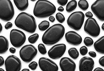 Abstract black pebble seamless pattern on white background ,  textile,  art