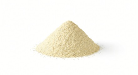 High-Quality Image of Fine Granular Powder, Off-White in Color, Isolated on White Background