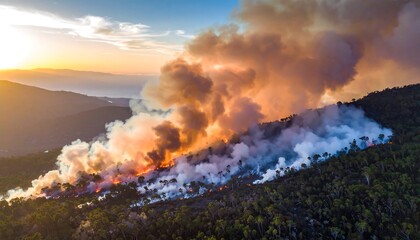 Aerial view of wildfire